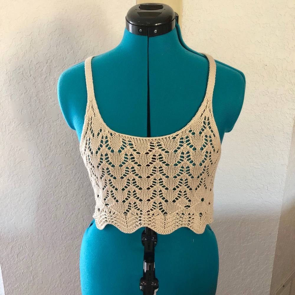 Crochet crop tank top